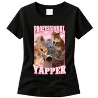 Funny Cat Meme Professional Yapper Cat Oddly Specific Dank Womens T-Shirt