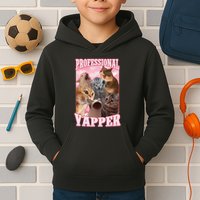 Funny Cat Meme Professional Yapper Cat Oddly Specific Dank Kids Hoodie