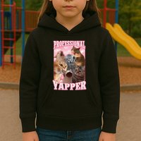 Funny Cat Meme Professional Yapper Cat Oddly Specific Dank Kids Hoodie