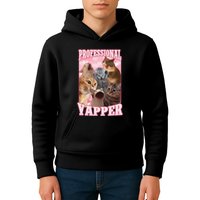 Funny Cat Meme Professional Yapper Cat Oddly Specific Dank Kids Hoodie