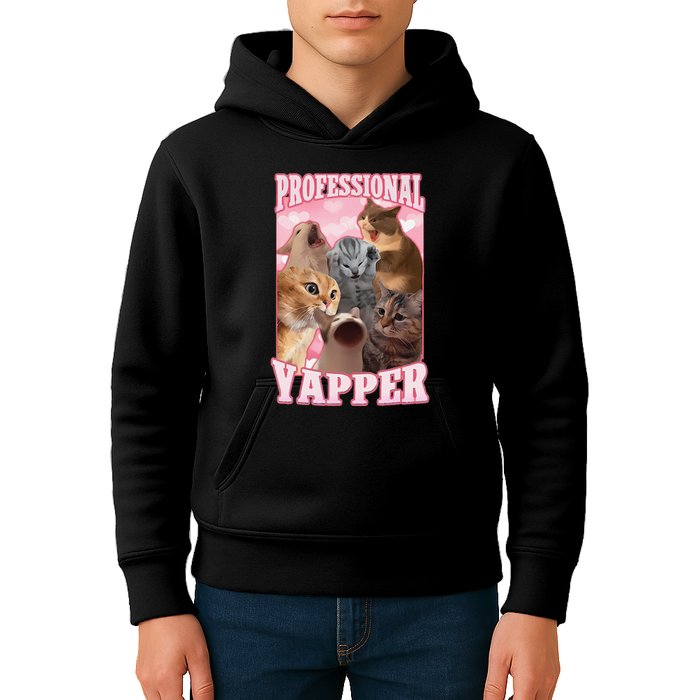 Funny Cat Meme Professional Yapper Cat Oddly Specific Dank Kids Hoodie