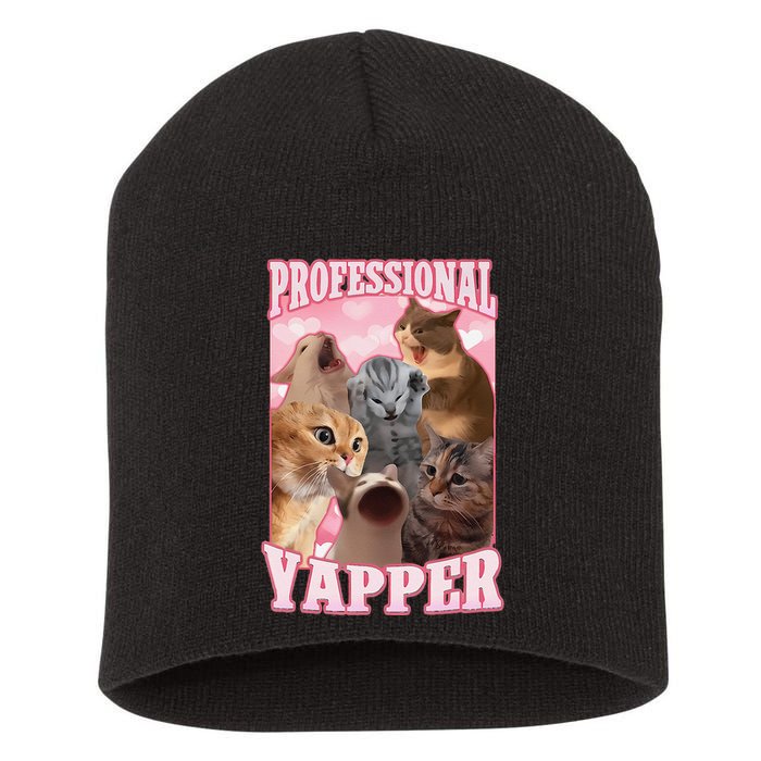Funny Cat Meme Professional Yapper Cat Oddly Specific Dank Short Acrylic Beanie