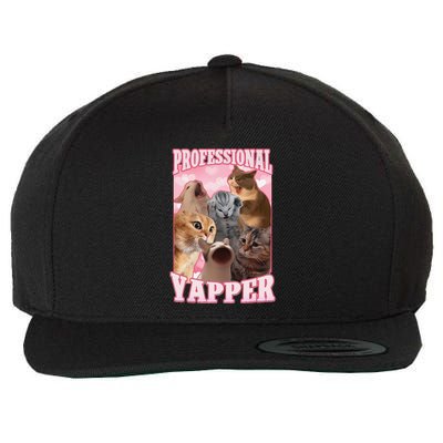 Funny Cat Meme Professional Yapper Cat Oddly Specific Dank Wool Snapback Cap
