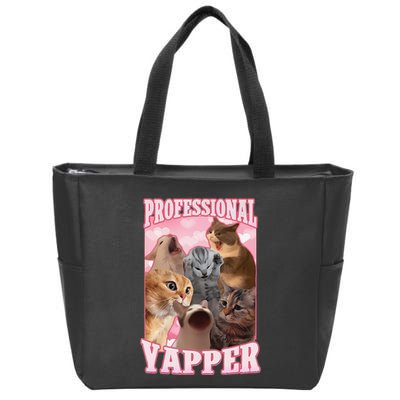 Funny Cat Meme Professional Yapper Cat Oddly Specific Dank Zip Tote Bag