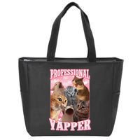 Funny Cat Meme Professional Yapper Cat Oddly Specific Dank Zip Tote Bag