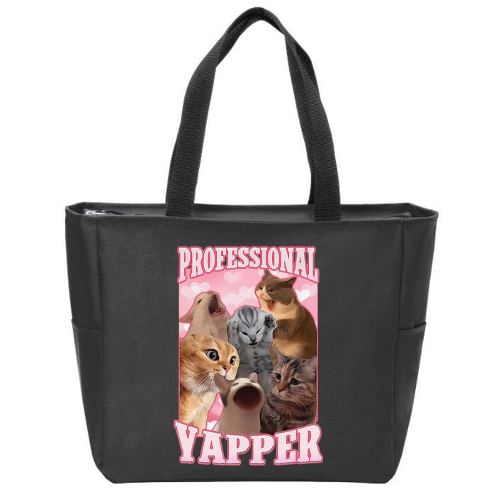 Funny Cat Meme Professional Yapper Cat Oddly Specific Dank Zip Tote Bag