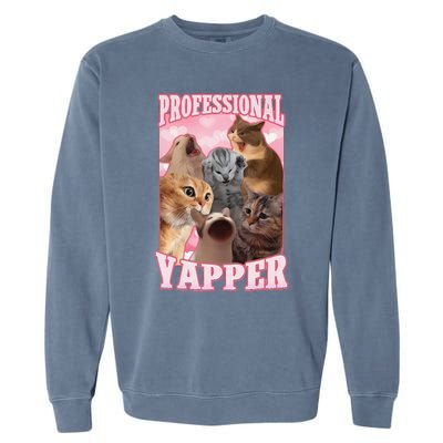 Funny Cat Meme Professional Yapper Cat Oddly Specific Dank Garment-Dyed Sweatshirt