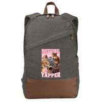 Funny Cat Meme Professional Yapper Cat Oddly Specific Dank Cotton Canvas Backpack