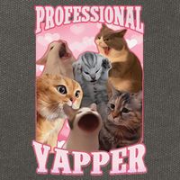 Funny Cat Meme Professional Yapper Cat Oddly Specific Dank Cotton Canvas Backpack