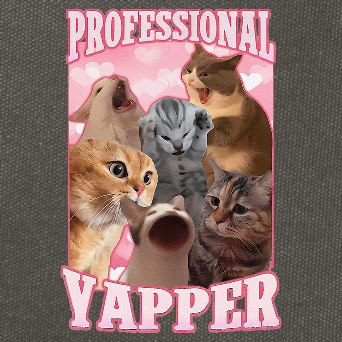 Funny Cat Meme Professional Yapper Cat Oddly Specific Dank Cotton Canvas Backpack