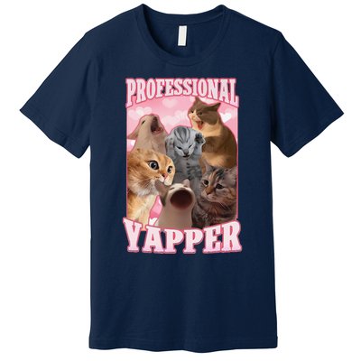 Funny Cat Meme Professional Yapper Cat Oddly Specific Dank Premium T-Shirt