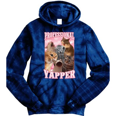 Funny Cat Meme Professional Yapper Cat Oddly Specific Dank Tie Dye Hoodie