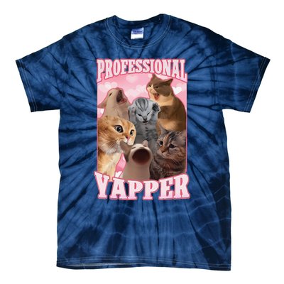 Funny Cat Meme Professional Yapper Cat Oddly Specific Dank Tie-Dye T-Shirt