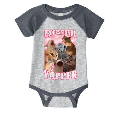 Funny Cat Meme Professional Yapper Cat Oddly Specific Dank Infant Baby Jersey Bodysuit