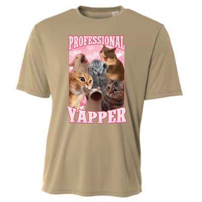 Funny Cat Meme Professional Yapper Cat Oddly Specific Dank Cooling Performance Crew T-Shirt