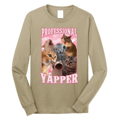 Funny Cat Meme Professional Yapper Cat Oddly Specific Dank Long Sleeve Shirt