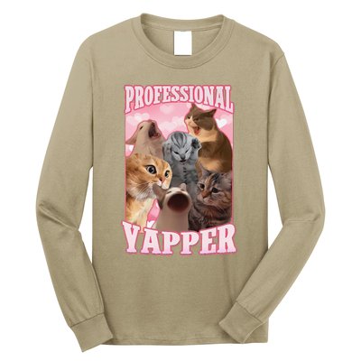 Funny Cat Meme Professional Yapper Cat Oddly Specific Dank Long Sleeve Shirt