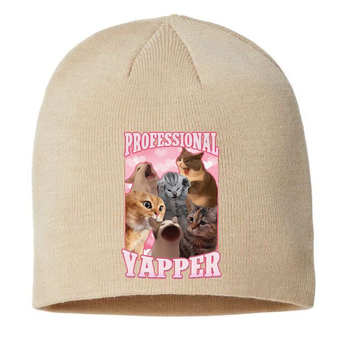 Funny Cat Meme Professional Yapper Cat Oddly Specific Dank Sustainable Beanie