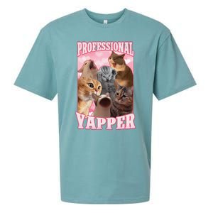 Funny Cat Meme Professional Yapper Cat Oddly Specific Dank Sueded Cloud Jersey T-Shirt