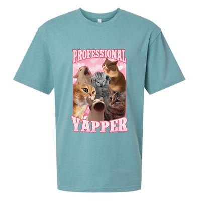 Funny Cat Meme Professional Yapper Cat Oddly Specific Dank Sueded Cloud Jersey T-Shirt