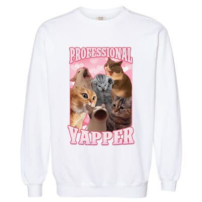 Funny Cat Meme Professional Yapper Cat Oddly Specific Dank Garment-Dyed Sweatshirt