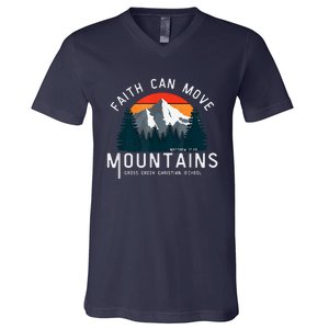 Faith Can Move Mountains V-Neck T-Shirt