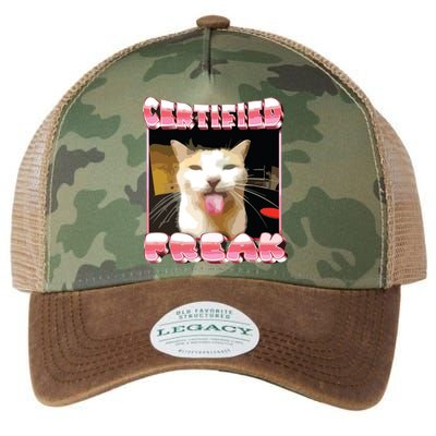 Funny Cat Meme Certified Freak Funny Cat Meme Legacy Tie Dye Trucker Hat