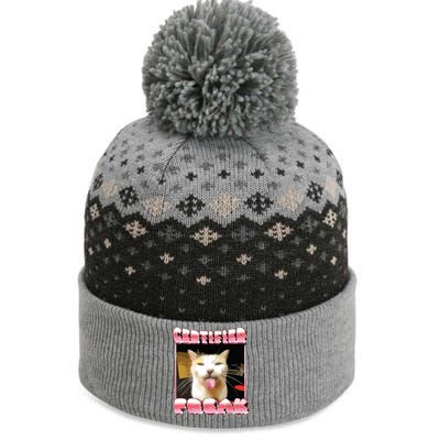 Funny Cat Meme Certified Freak Funny Cat Meme The Baniff Cuffed Pom Beanie