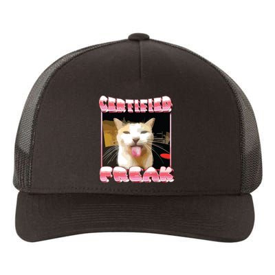 Funny Cat Meme Certified Freak Funny Cat Meme Yupoong Adult 5-Panel Trucker Hat