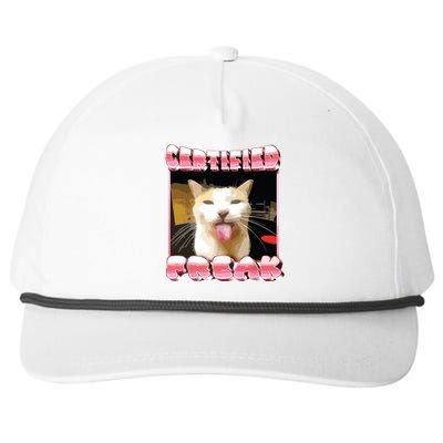 Funny Cat Meme Certified Freak Funny Cat Meme Snapback Five-Panel Rope Hat