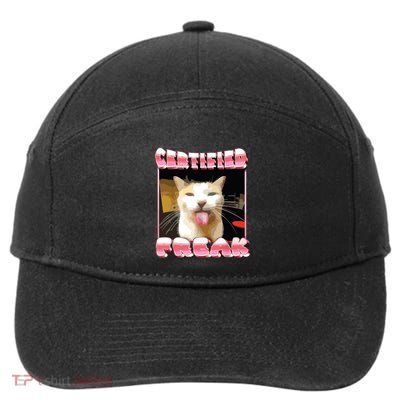 Funny Cat Meme Certified Freak Funny Cat Meme 7-Panel Snapback Hat