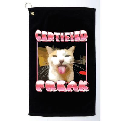 Funny Cat Meme Certified Freak Funny Cat Meme Platinum Collection Golf Towel