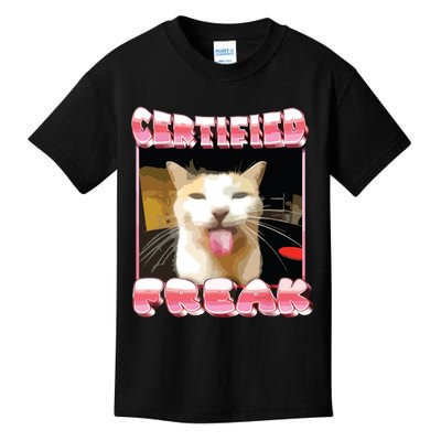 Funny Cat Meme Certified Freak Funny Cat Meme Kids T-Shirt