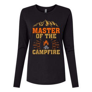 Funny Camping Master Of The Campfire Womens Cotton Relaxed Long Sleeve T-Shirt