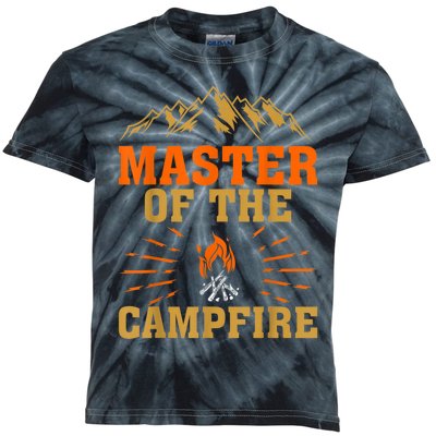 Funny Camping Master Of The Campfire Kids Tie-Dye T-Shirt