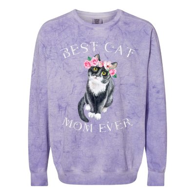 Funny Cat Mom For Cat Loversmothers Day Gift Colorblast Crewneck Sweatshirt