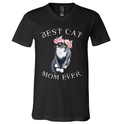 Funny Cat Mom For Cat Loversmothers Day Gift V-Neck T-Shirt