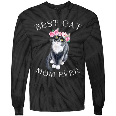 Funny Cat Mom For Cat Loversmothers Day Gift Tie-Dye Long Sleeve Shirt