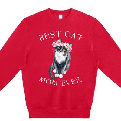 Funny Cat Mom For Cat Loversmothers Day Gift Premium Crewneck Sweatshirt