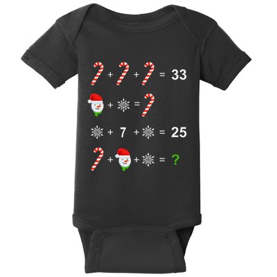 Funny Christmas Math Teacher Order Of Operations Quiz Xmas Baby Bodysuit