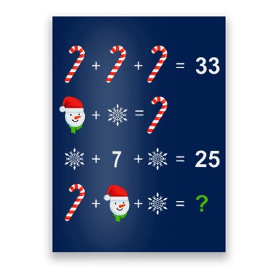 Funny Christmas Math Teacher Order Of Operations Quiz Xmas Poster