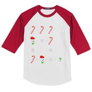 Funny Christmas Math Teacher Order Of Operations Quiz Xmas Kids Colorblock Raglan Jersey