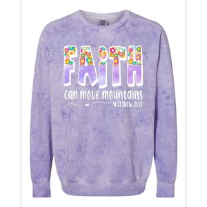 Faith Can Move Mountains Matthew 21:22 Prayer Colorblast Crewneck Sweatshirt