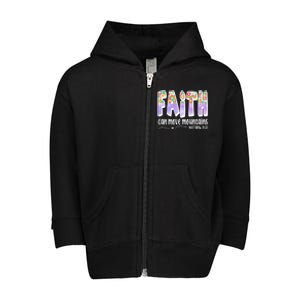 Faith Can Move Mountains Matthew 21:22 Prayer Toddler Zip Fleece Hoodie