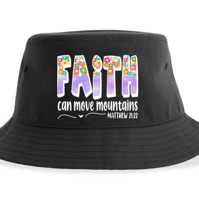 Faith Can Move Mountains Matthew 21:22 Prayer Sustainable Bucket Hat