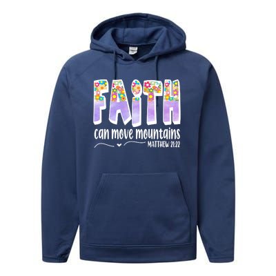 Faith Can Move Mountains Matthew 21:22 Prayer Performance Fleece Hoodie