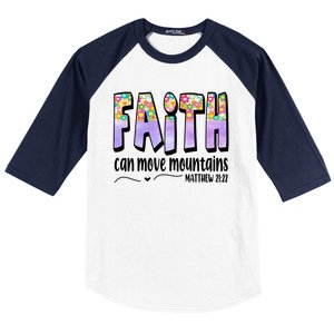 Faith Can Move Mountains Matthew 21:22 Prayer Baseball Sleeve Shirt