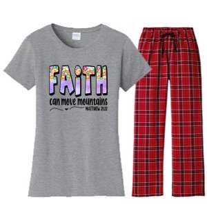 Faith Can Move Mountains Matthew 21:22 Prayer Women's Flannel Pajama Set