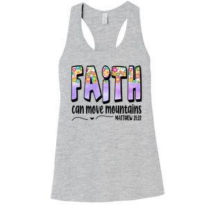 Faith Can Move Mountains Matthew 21:22 Prayer Women's Racerback Tank