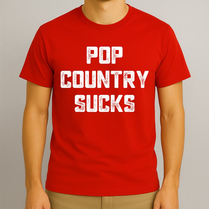 Funny Country Music Gifts Pop Country Sucks T-Shirt
